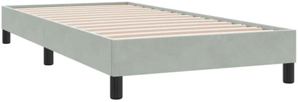 vidaXL Boxspringbett mit Matratze Hellgrau 80x210 cm Samt 3317673 Bild 4