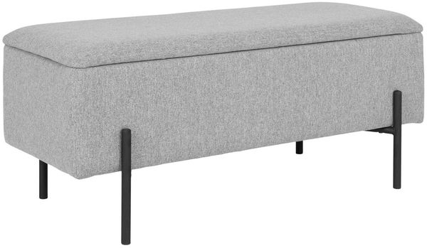 Bank Nilla / Watford, Polyester, Grau, 95 x 43 x 37 cm