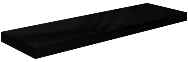 vidaXL Schweberegal Hochglanz-Schwarz 80x23,5x3,8 cm MDF 323772