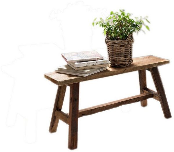 More2Home Sitzhocker Deko-Bank, RANCH-M, Teakholz, 90 cm breit