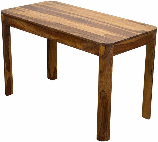 Esstisch Sheesham Massivholz 120cm für bis zu 6 Personen · Rechteckiger Küchentisch im modernen Design · Handgefertigter Holztisch mit abgerundeten Kanten für Esszimmer oder Küche