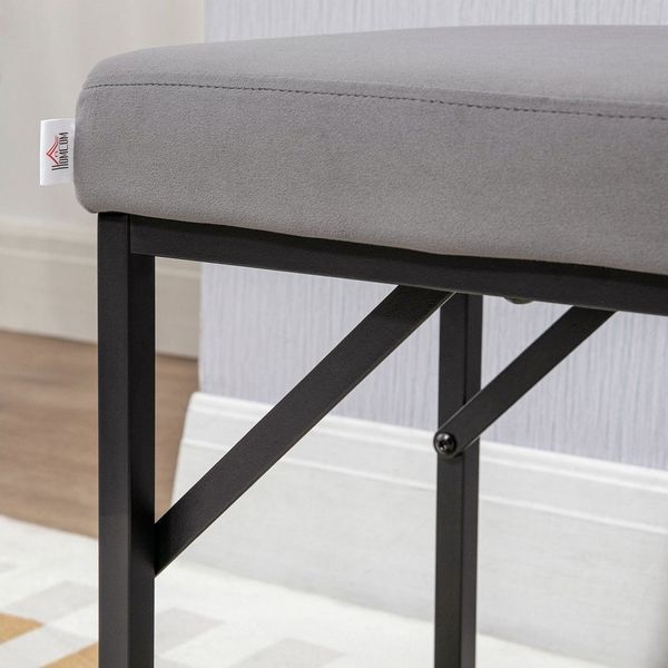 MC Star Polsterbank Samtoptik Sitzbank Bettbank Schminkbank Flurbank für Wohnzimmer (Schlafzimmer Dunkelgrau 115x46x49 cm)