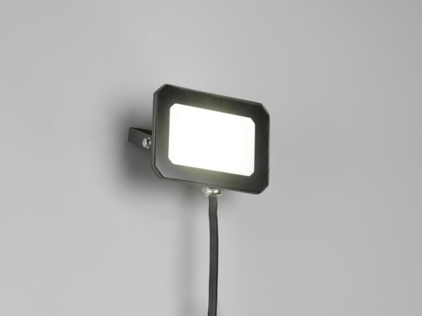 LED Flutlichtstrahler 20W, Aluminium Schwarz, IP65, mit Anschlussbox