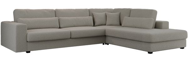 Freistehendes Ecksofa mit lose Kissen, L-form - SAVONA - rechts - Grau Boucle Bild 4
