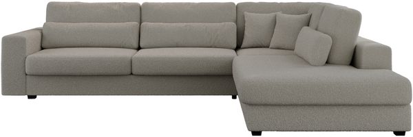 Freistehendes Ecksofa mit lose Kissen, L-form - SAVONA - rechts - Grau Boucle Bild 5