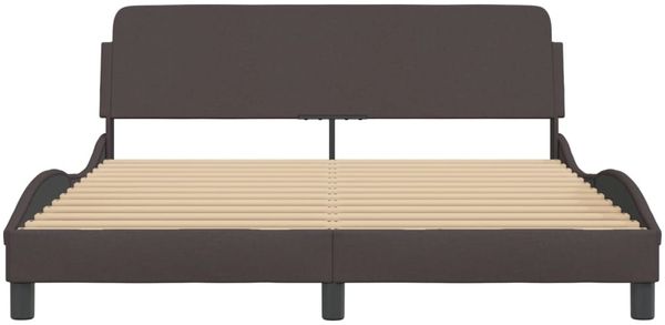 vidaXL Bettgestell "Dover" Dunkelbraun 160x200 cm Stoff 373208 Bild 4