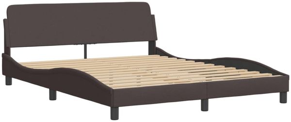 vidaXL Bettgestell "Dover" Dunkelbraun 160x200 cm Stoff 373208 Bild 3