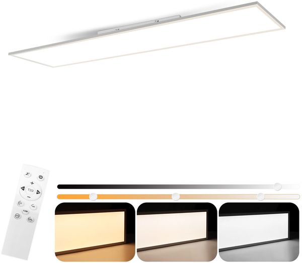 ZMH Dimmbare LED-Deckenleuchte, 100 x 25 cm lang, flaches Deckenpanel mit Fernbedienung, groß, weiß, 24 W
