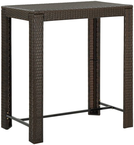 Gartentisch, Bartisch Braun 100 x 60,5 x 110,5 cm Poly Rattan