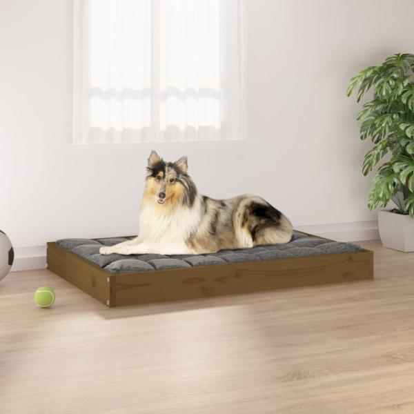 vidaXL Hundebett 91,5x64x9 cm Massivholz Kiefer, Honigbraun