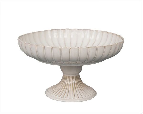 Schale mit Standfuß ø28 cm aus hochwertigem Keramik im Vintage-Stil
