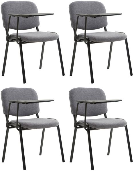 CLP 4er Set Stuhl Ken mit Klapptisch Stoff-Bezug,grau