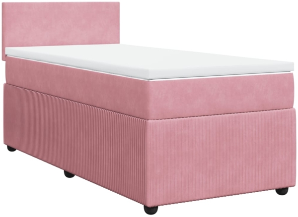 vidaXL Boxspringbett mit Matratze Rosa 90x200 cm Samt 3287637