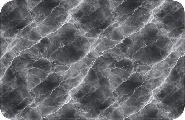 OnlyWow Badematte Dunkelgrau - Blitz - Marmor, Höhe 10 mm, Polyester, Rechteckig, Badezimmerteppich, Badteppich, Rutschfest, Badvorleger, Waschbar