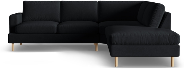 Micadoni Symmetrisches Ecksofa Aliya 5-Sitzer Rechts Samt Schwarz