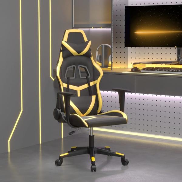 vidaXL Gaming-Stuhl Schwarz und Golden Kunstleder 3143667