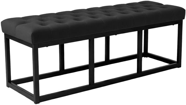 CLP Sitzbank Polson, Modern, Gestell schwarz, Samt, Gesteppt, Bodenschoner, Design,schwarz 120 cm