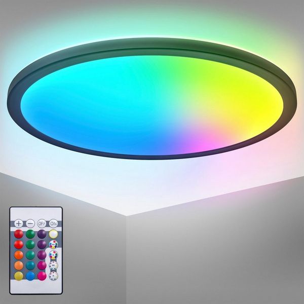 LED Panel Deckenlampe RGB Dimmbar Farbwechsel Deckenleuchte indirektes Licht 22W