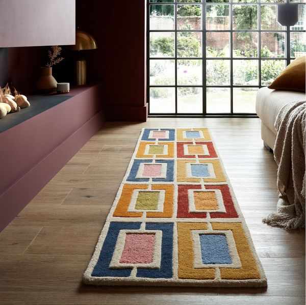 FLAIR RUGS Wollteppich Retro Blocks, rechteckig, Höhe: 10 mm, Retro Blocks geschnitzter Wollteppich