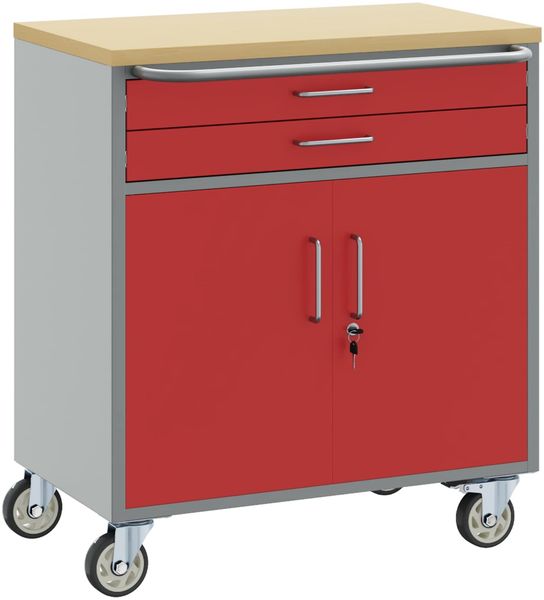 vidaXL Werkbank mit Schubladen 3 pcs Rot und Grau 150 x 55 x 85 cm 3321369 Bild 2