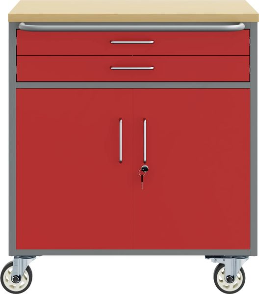 vidaXL Werkbank mit Schubladen 3 pcs Rot und Grau 150 x 55 x 85 cm 3321369 Bild 6