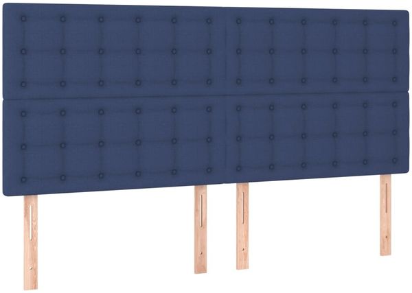 vidaXL Boxspringbett mit Matratze Blau 160x200 cm Stoff 3137491 Bild 5