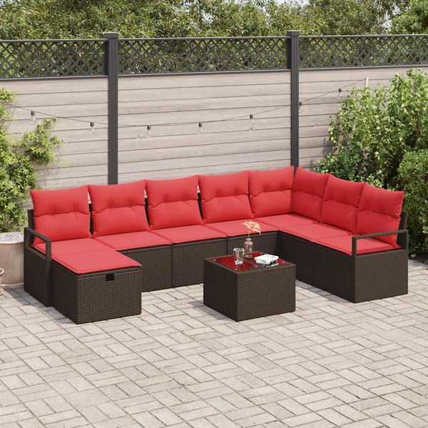 vidaXL Sofa Set mit Kissen 5 pcs Poly-Rattan 3360575