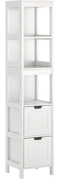 osoltus Badschrank Hochschrank Badregal Hampton 144 cm Holz Weiß