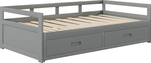 Schlafsofa, 90x200 cm/180x200 cm, Ausziehbett mit Bettfunktion, inkl. Lattenrost und Schubladen, Holzbett, Holz Bild 8