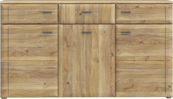 Sideboard >AKINORI< 3 Schübe, 2 Türen, Mauvella Eiche Dekor - 149,8x85,6x41,8cm (BxHxT)