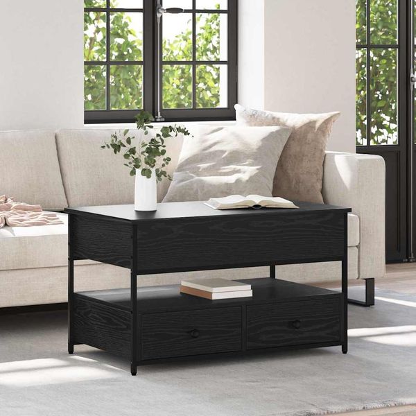 vidaXL Couchtisch Schwarz Eichen-Optik 85 x 50 x 50 cm Holzwerkstoff 883057