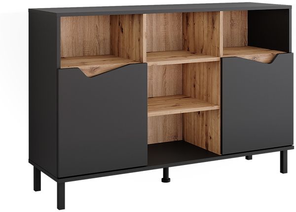 Kommode Marelle Anthrazit/Artisan 120 x 81.3 cm mit 2 Türen Vicco