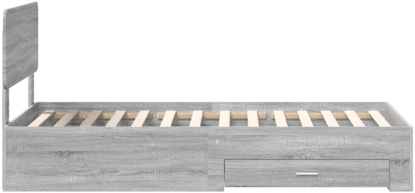 vidaXL Bettrahmen mit Kopfteil Graues Sonoma 75x190 cm Holzwerkstoff 3412441 Bild 7