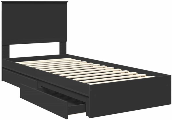 vidaXL Aufbewahrungsbett Schwarz 90 x 190 cm Holzwerkstoff 3411251 Bild 5