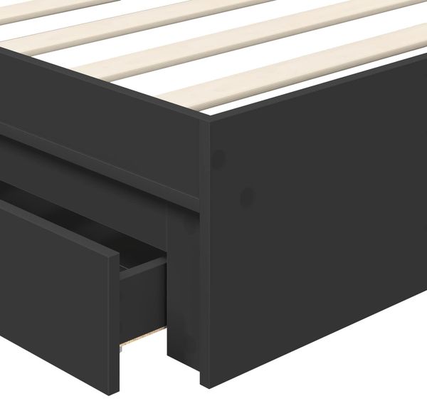 vidaXL Aufbewahrungsbett Schwarz 90 x 190 cm Holzwerkstoff 3411251 Bild 11