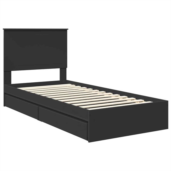 vidaXL Aufbewahrungsbett Schwarz 90 x 190 cm Holzwerkstoff 3411251 Bild 4