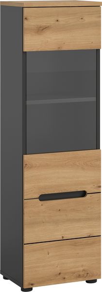 Vitrine >Canu< in Basalt Grau / Artisan - 36x125x33cm (BxHxT)