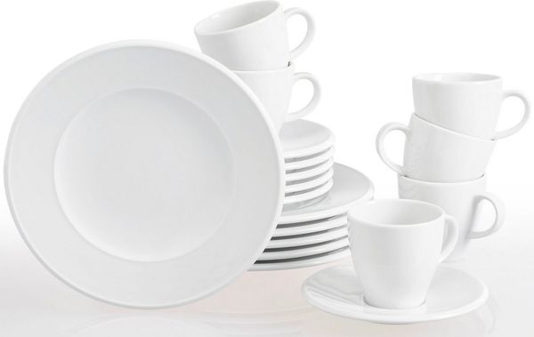 Retsch Arzberg Kaffeeservice Geschirr-Set, Service Novo (18-tlg), 6 Personen, Porzellan, Made in Germany, 18 Teile, für 6 Personen