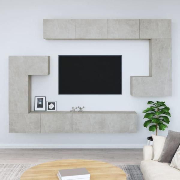 TV-Wandschrank Betongrau Holzwerkstoff [3114593]