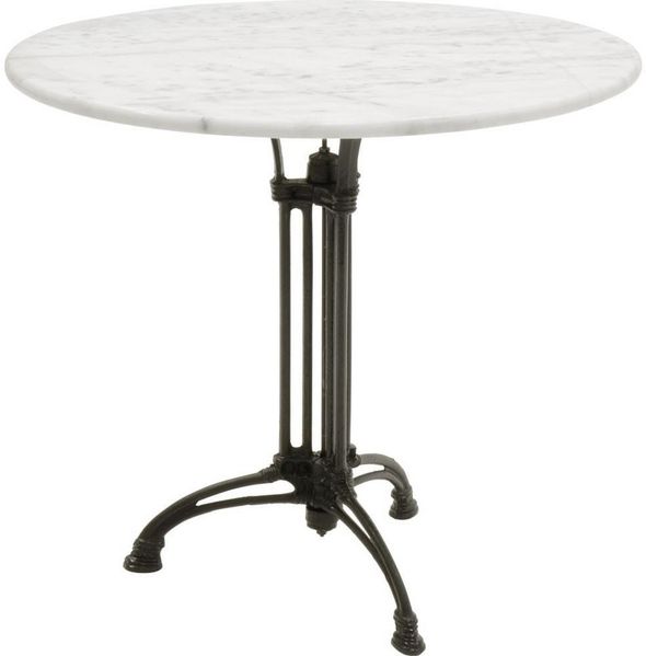 Lesli Living Gartentisch Marmortisch weiß/grau 80x73 cm, Breite 80cm