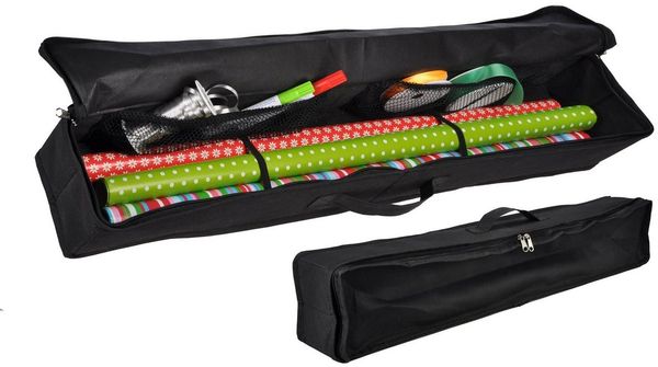 Spetebo Organizer Geschenkpapier Organizer Tasche schwarz - 76x13 (Stück, 1 St, Geschenkpapier Tasche), Aufbewahrungstasche mit Tragegriff