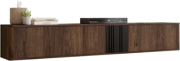 TV-Lowboard Poksin 190 (Farbe: Nuss Warmia / Schwarz)