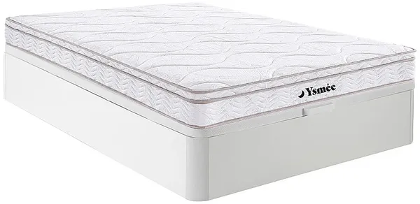 Vente-unique - WOLKENTANZ Mattress and bed base set Holz, PlatteStoff Weiß - B 160 cm x H 30 cm20 cm x L 200 cm