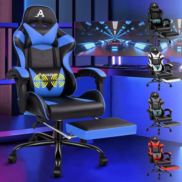 Ergonomischer Gaming-Stuhl Massage Bürostuhl 180kg Blau
