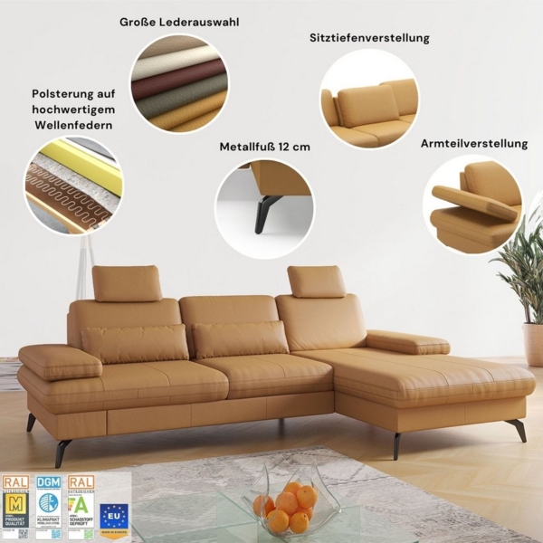 sit&more Ecksofa Morris Jubi L-Form, B: 238 cm, mit Armteilfunktion & 1 Zierkissen, optional Bettfunktion Bild 2