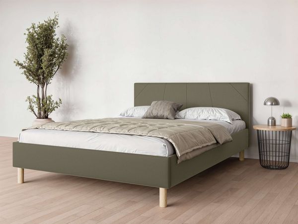 Home affaire Collection Polsterbett Albybyn, Bettgestell mit Kopfteil und Lattenrost, in 2 Breiten, ohne Bettkasten und Matratze, in 2 Breiten- 140 und 160 cm