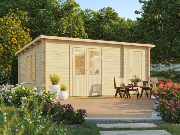 Pultdach Gartenhaus Rex 28 B Natur
