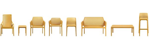 Beistelltisch Net Table 40, Polypropylen, Gelb, 40 x 40 x 40 cm Bild 3