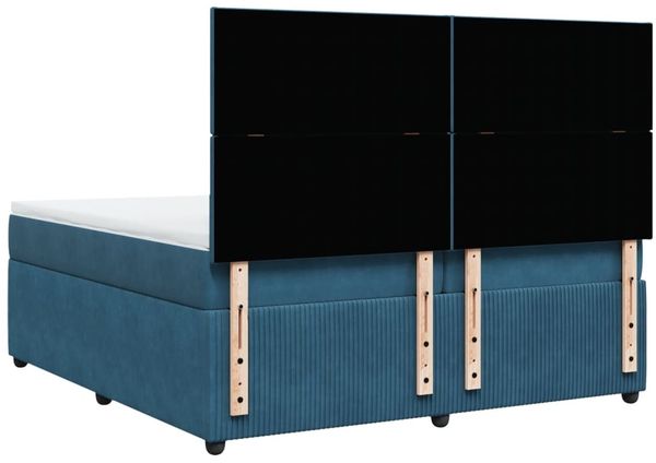 vidaXL Boxspringbett mit Matratze Dunkelblau 200x200 cm Samt 3292428 Bild 6