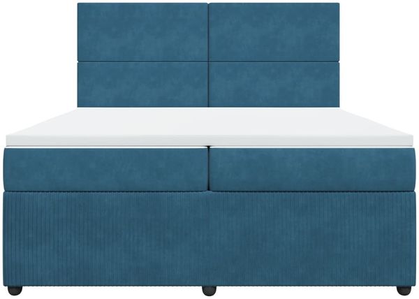 vidaXL Boxspringbett mit Matratze Dunkelblau 200x200 cm Samt 3292428 Bild 4